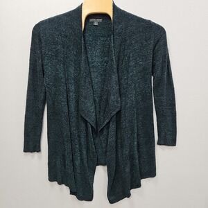 Barefoot Dreams S/M Calypso Bamboo Chic Lite Drape Wrap Cardigan Green Black 436